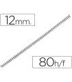 Espiral metalico q-connect 64 5:1 12 mm 1mm caja de 200 unidades