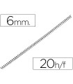 Espiral metalico q-connect 56 4:1 6mm 1mm caja de 200 unidades