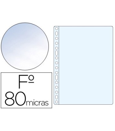 Funda multitaladro esselte folio polipropileno 80 mc cristal caja de 100 unidades