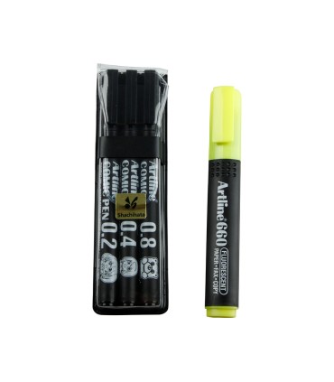 Rotulador artline comic pen calibrado micrometrico negro bolsa de 3 uds 02 04 08 permanente 853