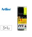 Rotulador artline comic pen calibrado micrometrico negro bolsa de 3 uds 0,2 0,4 0,8 + permanente 853