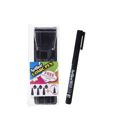 Rotulador artline comic pen calibrado micrometrico negro bolsa de 3 uds 02 04 08 fluorescente 660