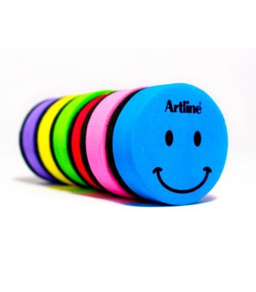 Borrador artline pizarra blanca redondo magnetico cara smiley colores surtidos