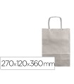 Bolsa kraft q-connect plata asa retorcida 270x120x360 mm