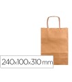 Bolsa kraft q-connect natural asa retorcida 240x100x310 mm