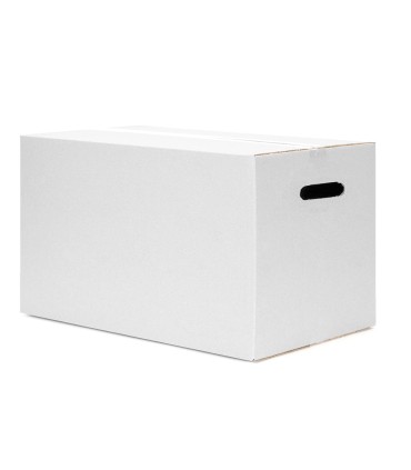 Caja para embalar q connect blanca con asas doble canal 450x280 mm