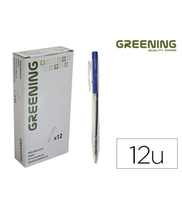 Boligrafo greening azul retractil