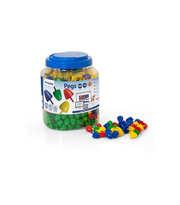 Juego miniland pegs bote de 650 piezas de 20 mm