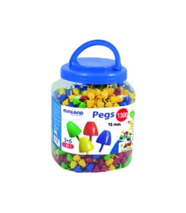 Juego miniland pegs bote de 1300 piezas de 15 mm