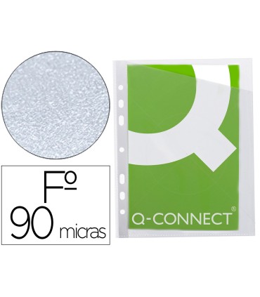 Funda q connect corte oblicuo 290x195 mm cristal 4 taladros pvc 90 mc caja de 100 unidades