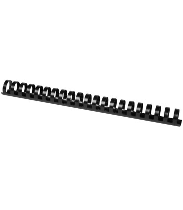 Canutillo q connect redondo 25 mm plastico negro capacidad 225 hojas caja de 50 unidades