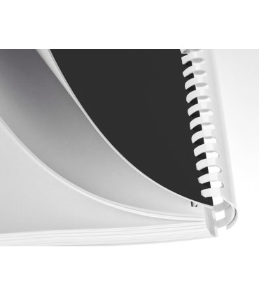 Canutillo q connect redondo 25 mm plastico blanco capacidad 225 hojas caja de 50 unidades