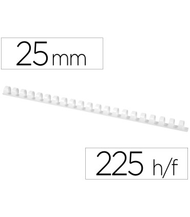 Canutillo q connect redondo 25 mm plastico blanco capacidad 225 hojas caja de 50 unidades