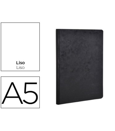 Libreta age bag tapa cartulina lomo cosido liso 96 hojas color negro 148x210 mm