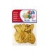 Globo 100 latex biodegradable metalizado oro bolsa de 15 unidades