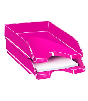 Bandeja sobremesa cep plastico rosa 257x348x66 mm