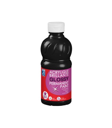 Pintura acrilica lb brillo negro bote de 250 ml