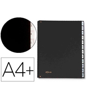 Carpeta clasificadora fuelle pardo carton compacto folio 12 departamentos visor doble personalizables color negro