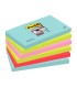 Bloc de notas adhesivas quita y pon post it super sticky 76x127 mm con 90 hojas pack de 6 unidades colores miami