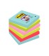 Bloc de notas adhesivas quita y pon post it super sticky 76x76 mm con 90 hojas pack de 6 unidades colores miami