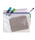 Bolsa multiusos tarifold pvc din a6 apertura superior con cremallera portaboligrafo y correa azul