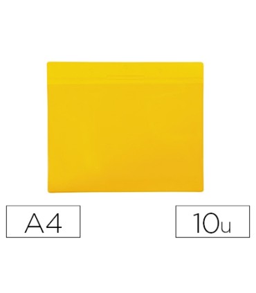 Funda tarifold magnetica din a4 horizontal identificacion palets y estanterias amarillo pack de 10 unidades