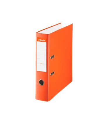 Archivador de palanca esselte carton forrado pvc folio lomo de 75 mm con rado naranja