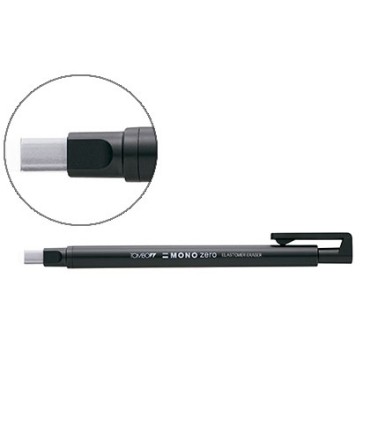 Portagomas tombow con clip punta goma blanca rectangular 25 x 5 mm color negro