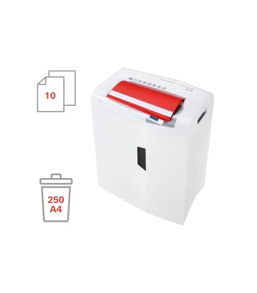 Destructora de documentos hsm shredstar x10 capacidad de corte 10h en particulas destruye grapas clips cd y tarjetas