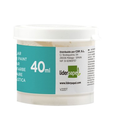 Tempera liderpapel escolar 40 ml blanco