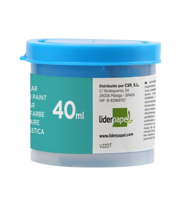 Tempera liderpapel escolar 40 ml azul cian