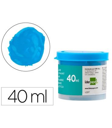 Tempera liderpapel escolar 40 ml azul cian