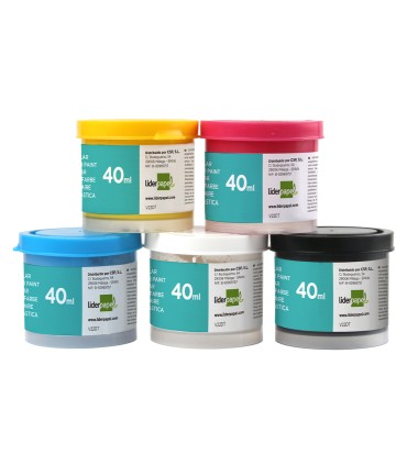 Tempera liderpapel escolar 40 ml caja 5 colores surtidos pincel