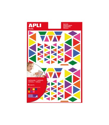 Gomets apli autoadhesivo triangulo multicolor blister de 720 unidades surtidas