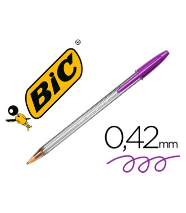 Boligrafo bic cristal fun morado punta 16 mm