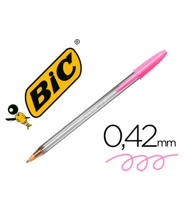 Boligrafo bic cristal fun rosa punta 16 mm