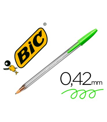 Boligrafo bic cristal fun verde lima punta 16 mm