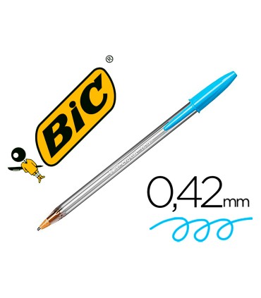 Boligrafo bic cristal fun turquesa punta 16 mm