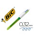 Boligrafo bic cuatro colores azul negro rojo amarillo fluor punta media 1 mm