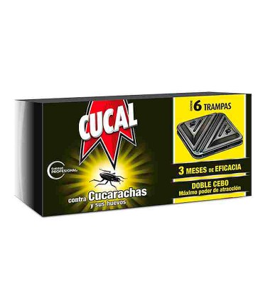 Trampa de cucarachas cucal contra cucarachas y huevos doble cebo 3 meses de eficacia pack de 6 trampas