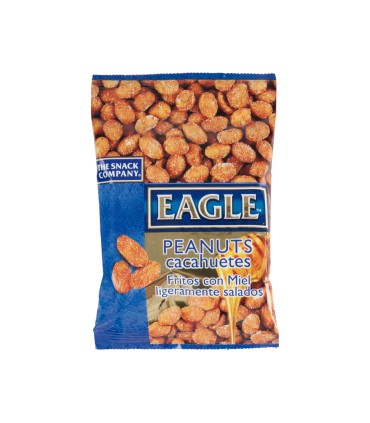 Cacahuetes fritos con miel eagle snacks ligeramente salados bolsa 75 gr