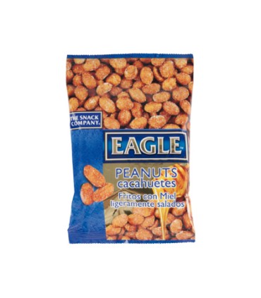 Cacahuetes fritos con miel eagle snacks ligeramente salados bolsa 75 gr