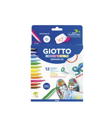 Rotulador giotto decor textile para camisetas 12 colores