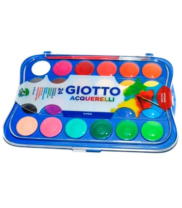 Acuarela giotto 24 colores con pincel estuche de plastico