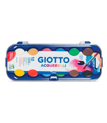 Acuarela giotto 12 colores con pincel estuche de plastico