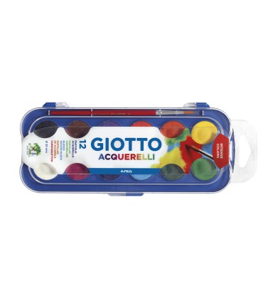 Acuarela giotto 12 colores con pincel estuche de plastico