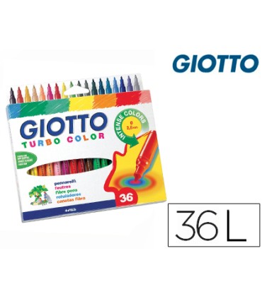 Rotulador giotto turbo color caja de 36 colores