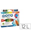 Lapices cera giotto maxi caja de 12 colores surtidos