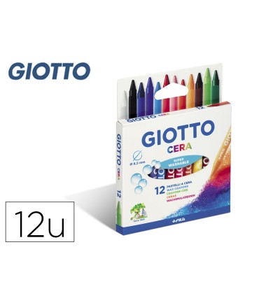 Lapices cera giotto caja de 12 colores surtidos