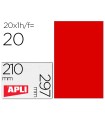 Etiqueta adhesiva apli 02880 tamaño 210x297 mm para fotocopiadora laser ink-jet caja con 20 hojas din a4 rojo